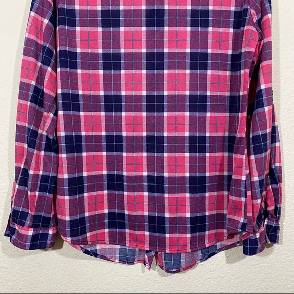 Passport sz:L Pink Plaid Button Down Top Long Sleeve - Picture 13 of 14